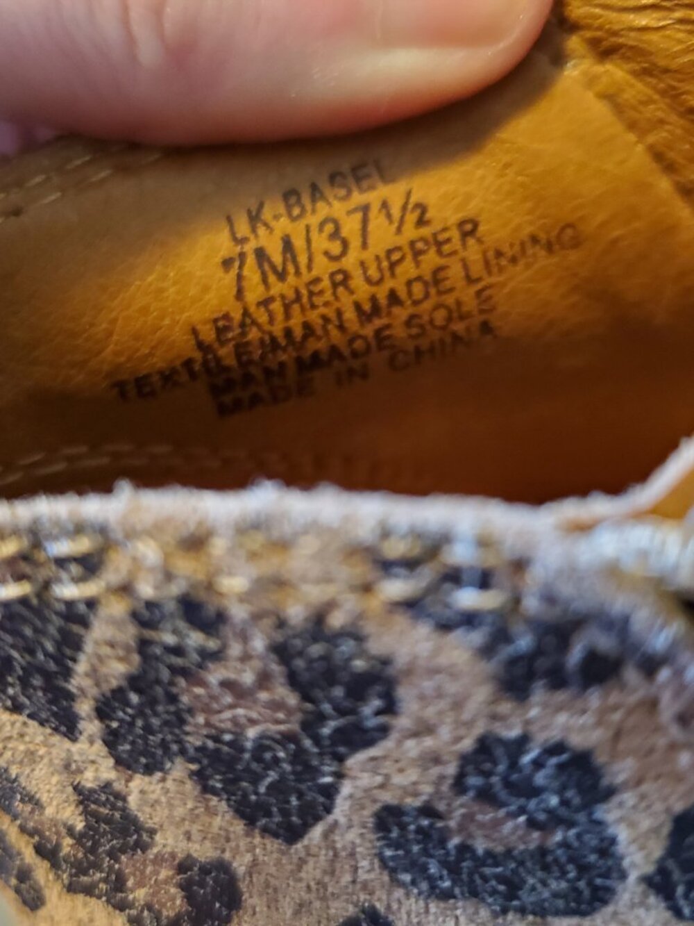 Lucky Brand Basel Low Cut Almond-Toe Ankle Booties Leather Animal Print Size 7 - Picture 2 of 12